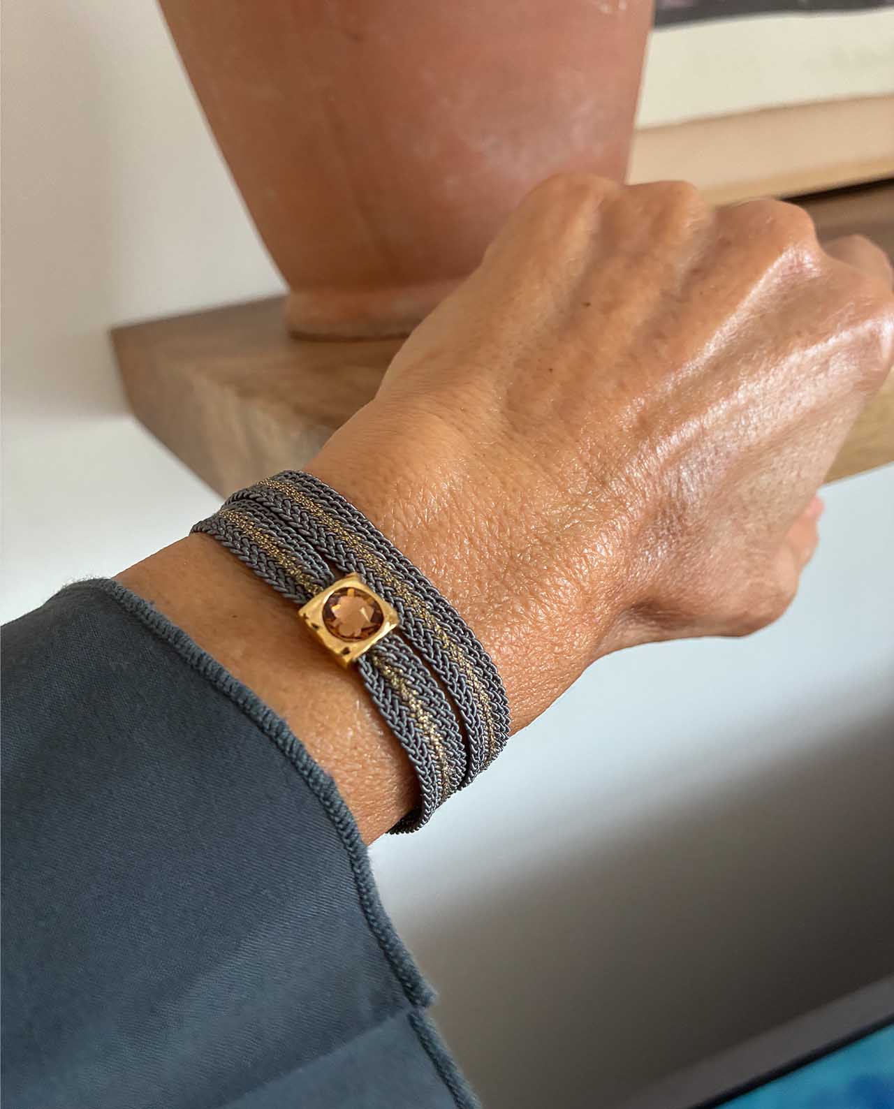 Pulsera - Choker Duna Caqui/Ámbar
