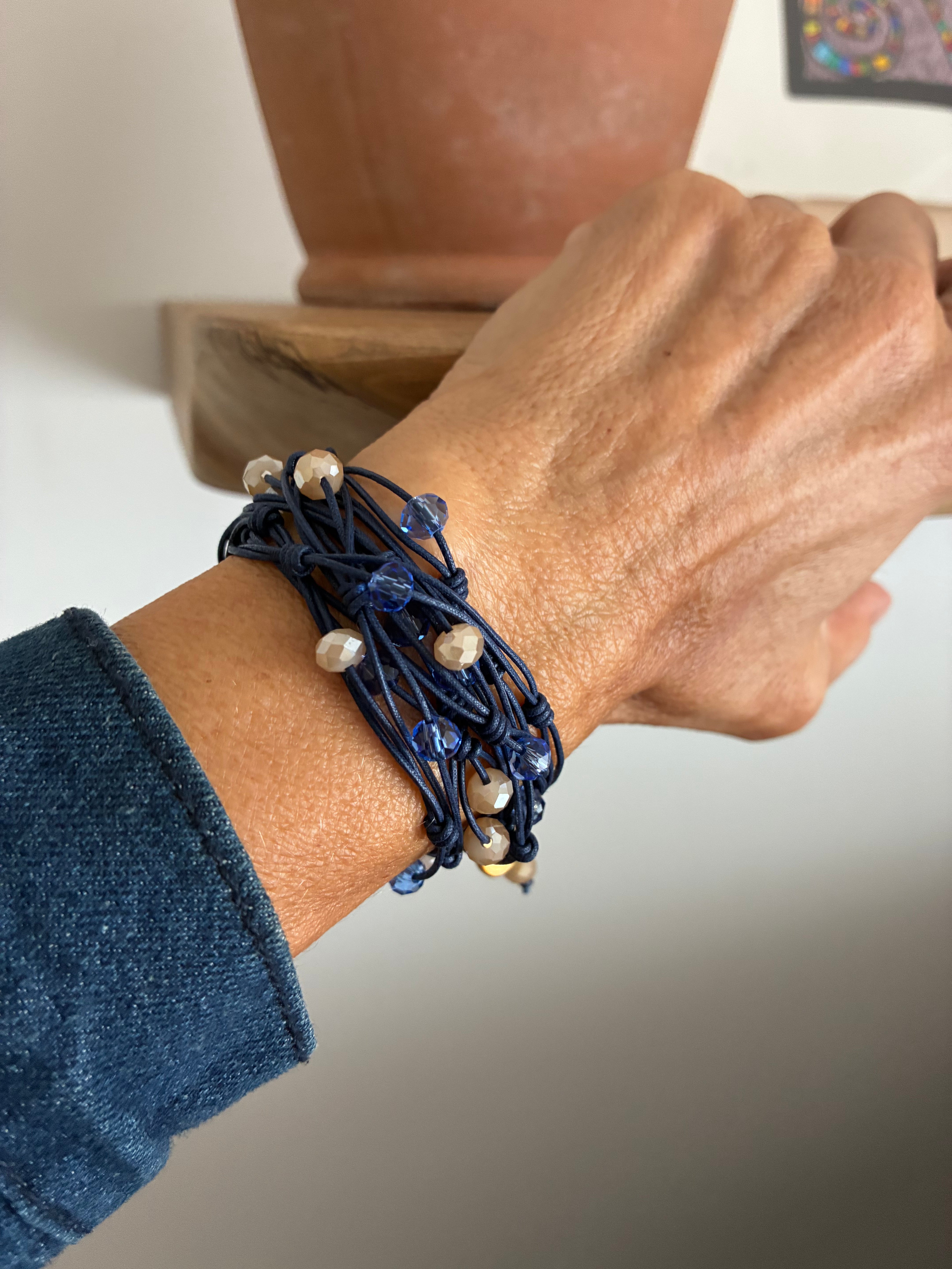 Collar Paquare Azul Bicolor