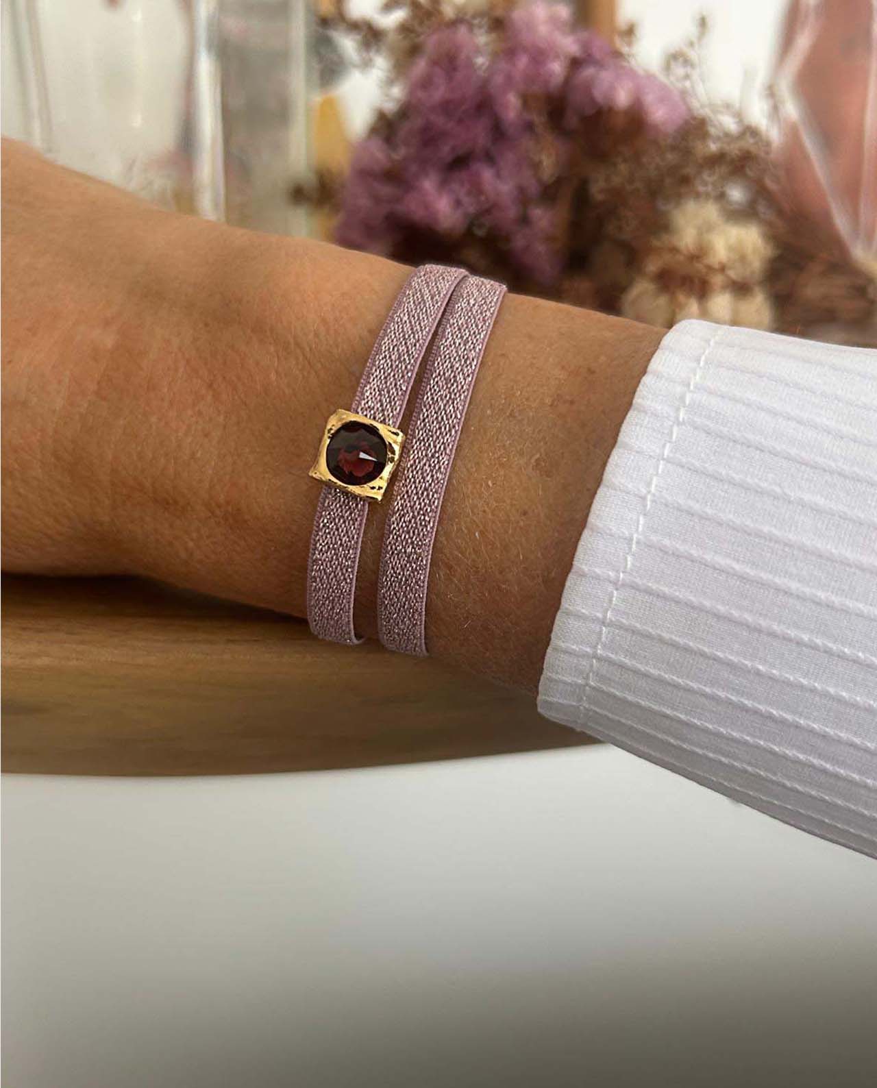 Pulsera Choker Duna Burdeos