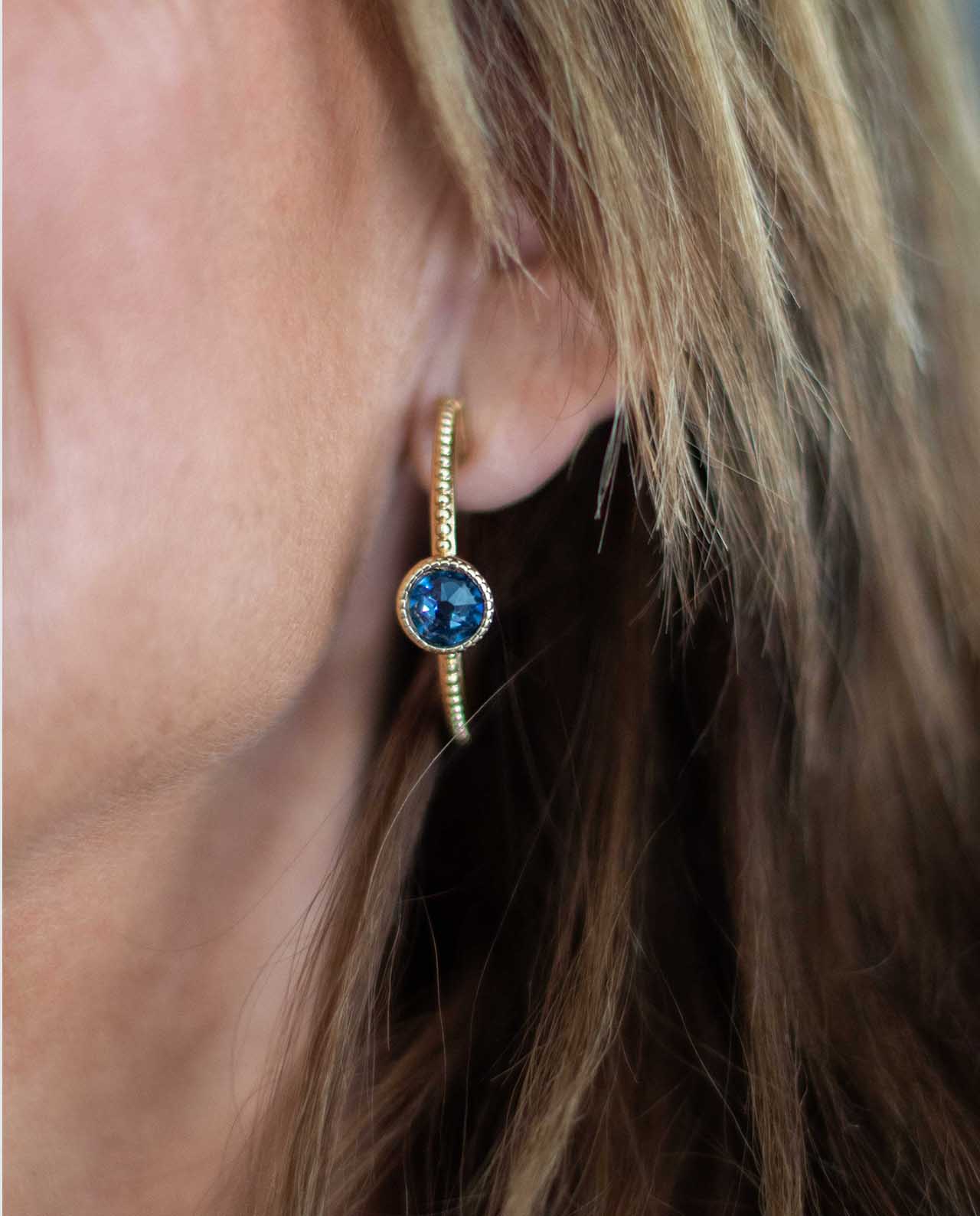 Ikigai Hoop Earrings - Blue