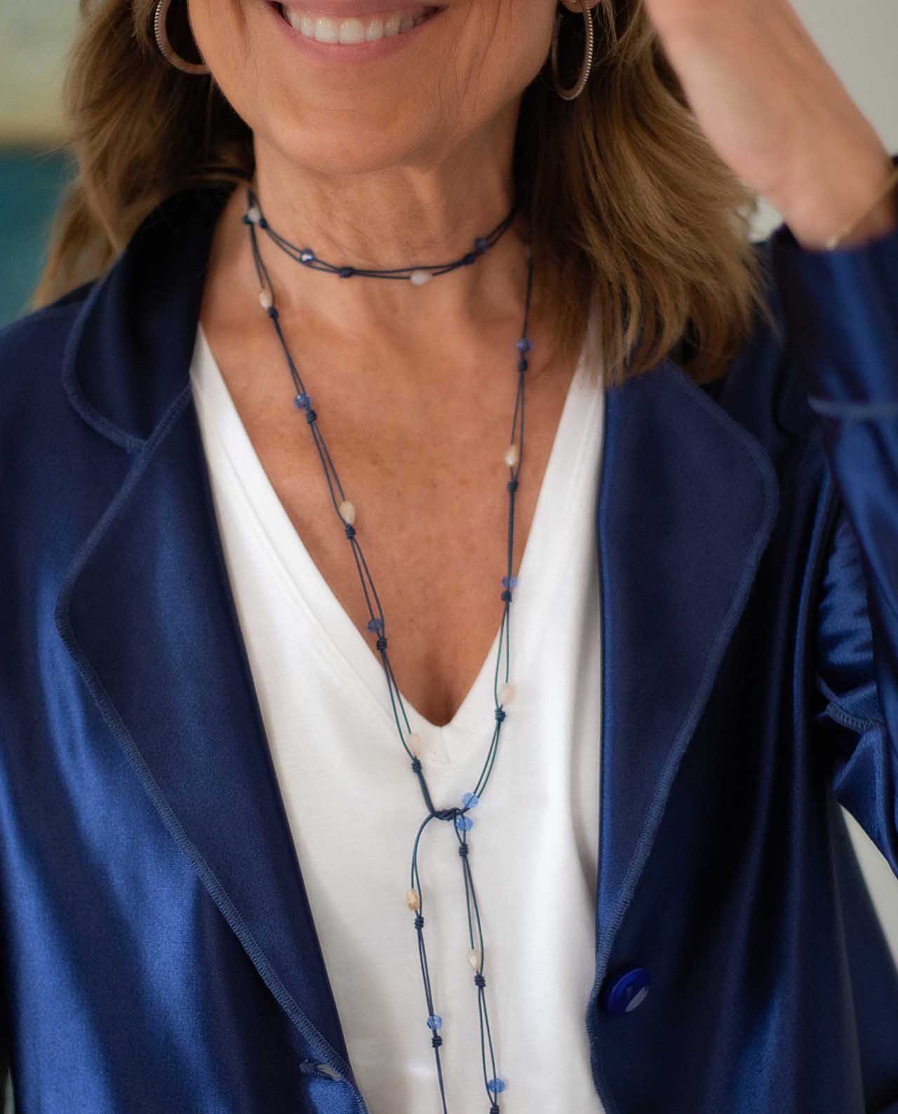 Collar Paquare Azul Lágrima