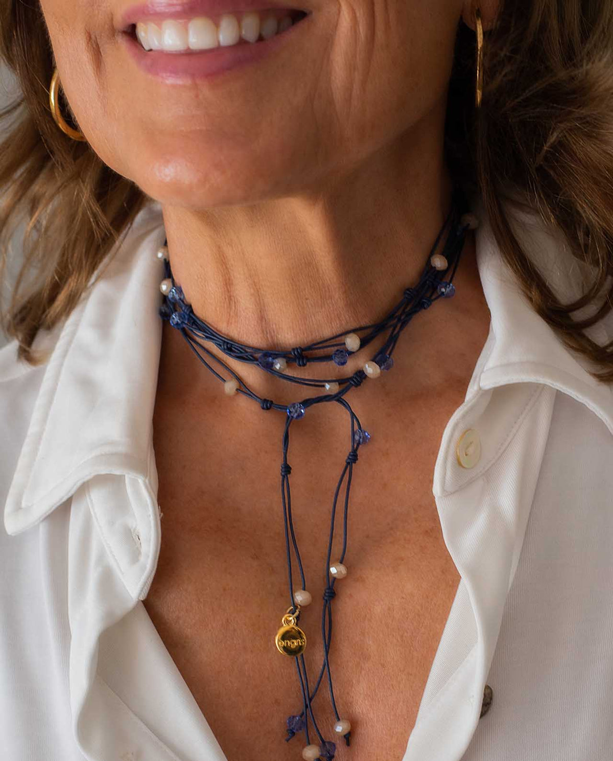 Collar Paquare Azul Bicolor