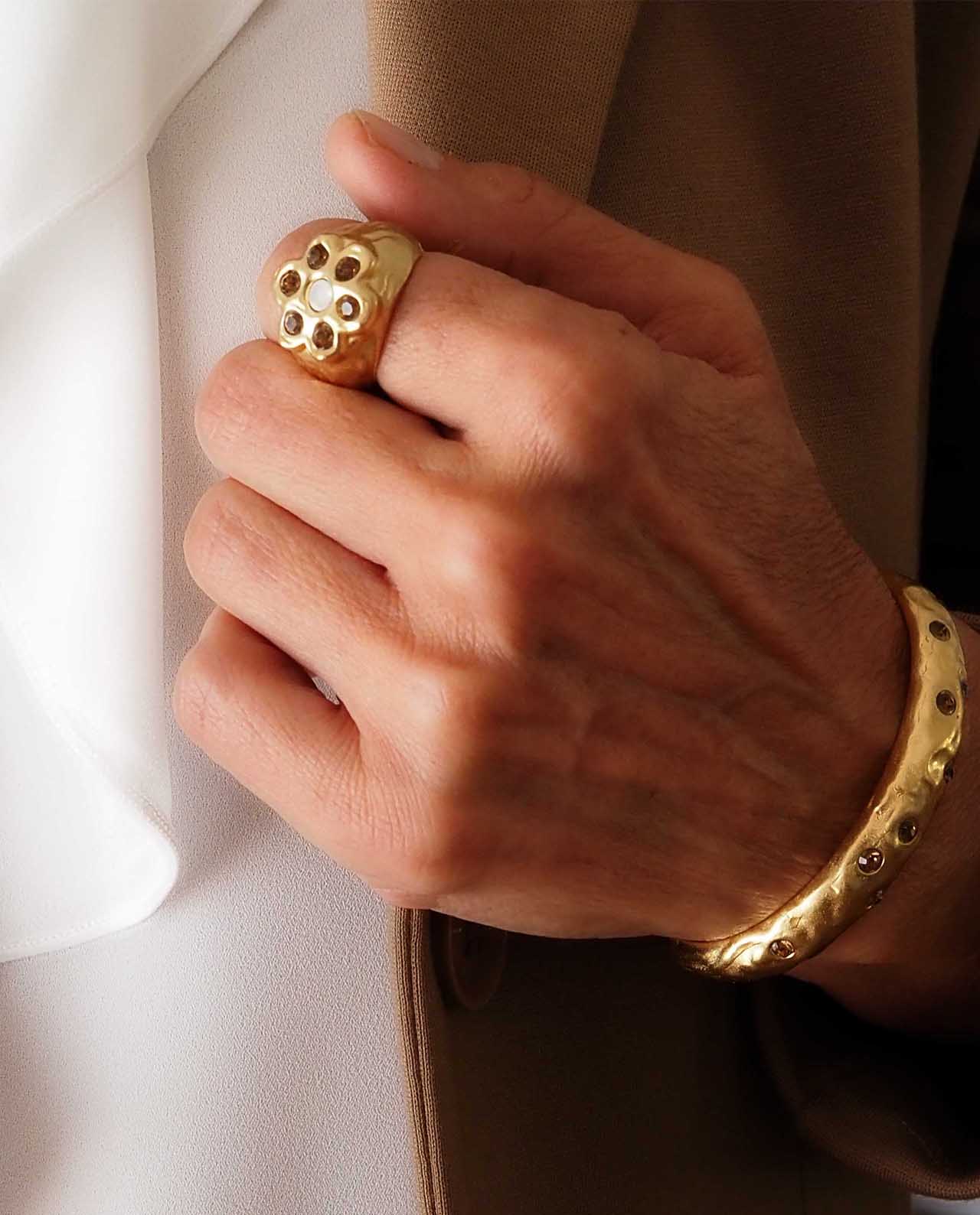 Anillo Nómada Quartz Golden