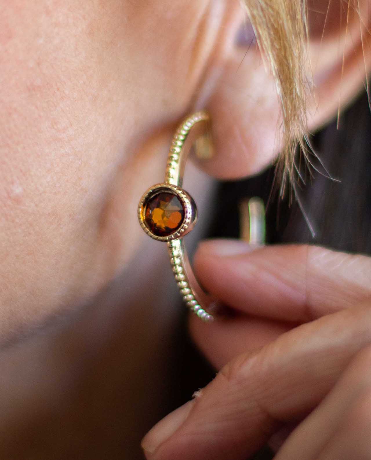 Ikigai Hoop Earrings - Amber