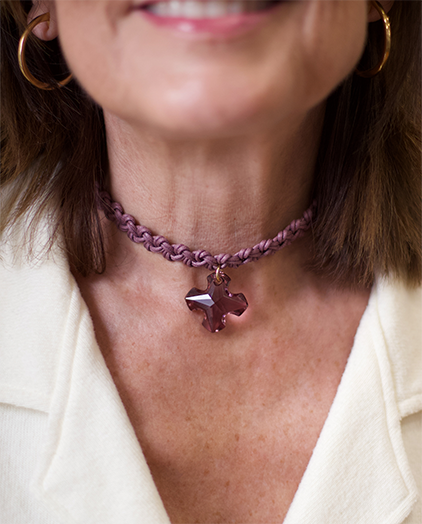 Malva Amethyst Cross Choker