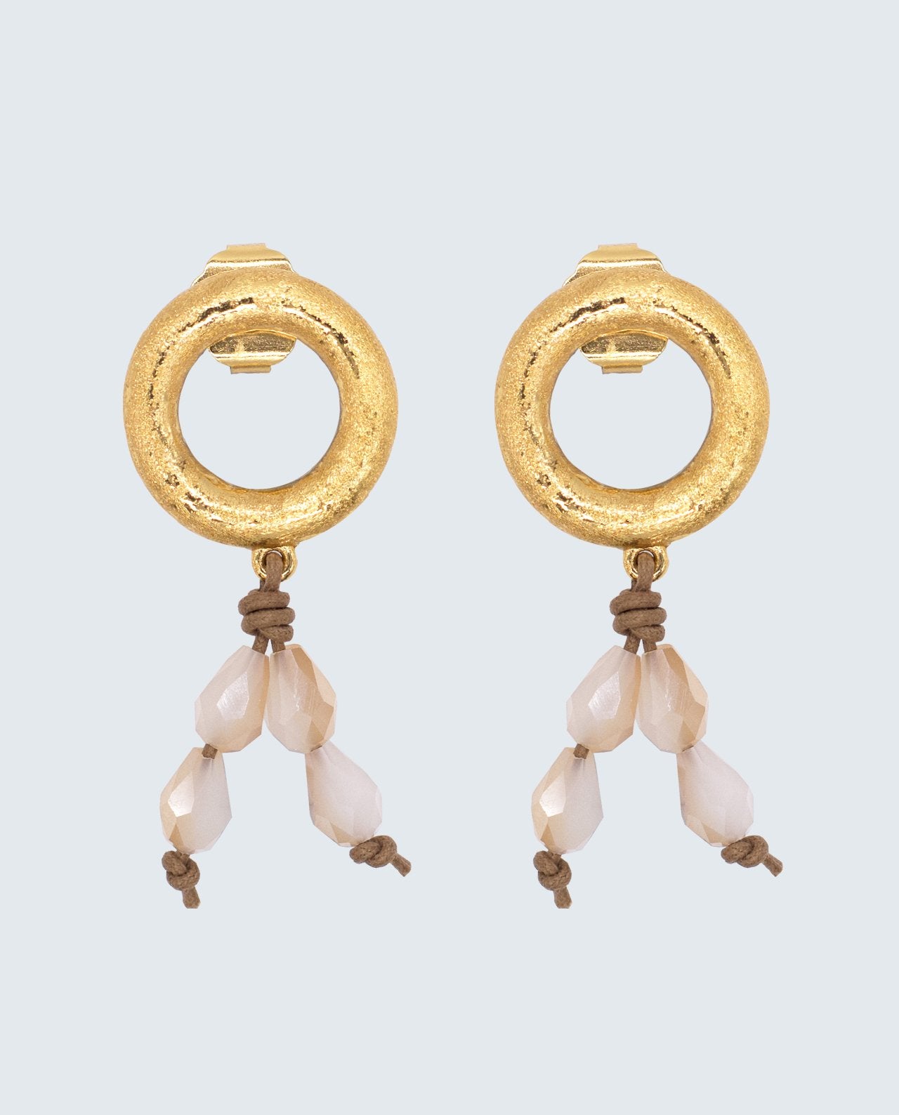 Pearl White Paquare Hoops